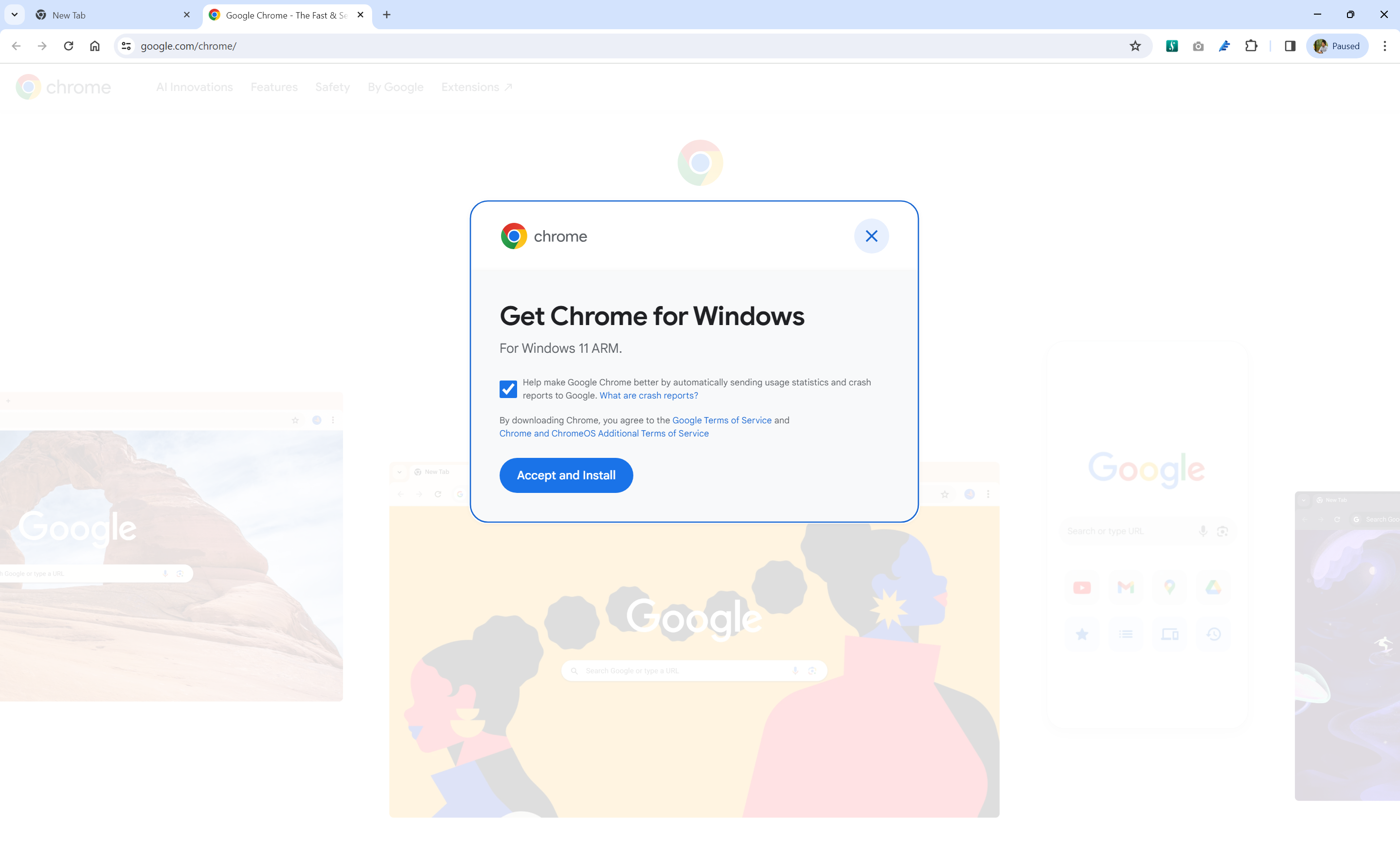 Download Google Chrome for Windows ARM