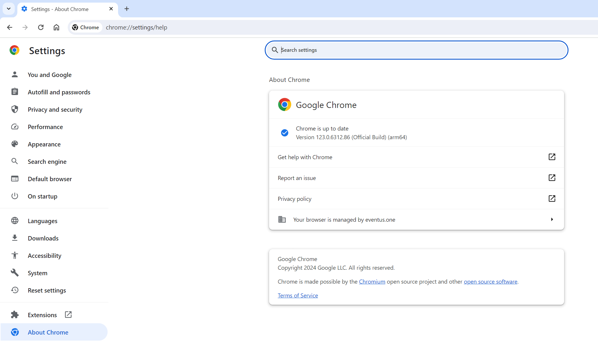 Chrome 123 on Windows ARM installed