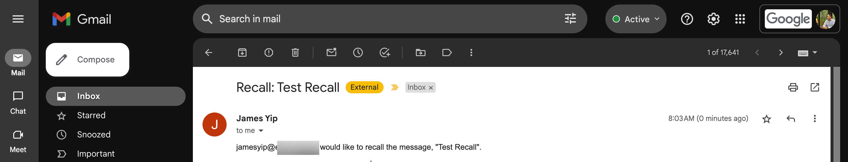 Recall message in Gmail