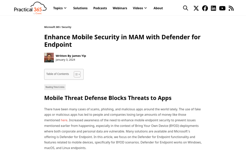 Enhance Mobile Security in MAM with Defender for Endpoint